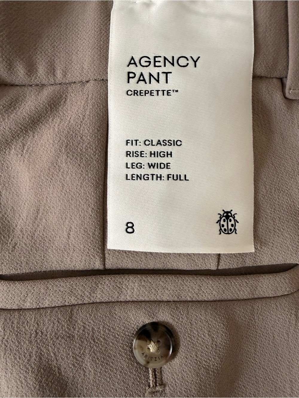 NEW Aritzia Agency Crepette Pants in Taupe - Picture 5 of 6